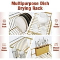 thumbnail image 6 of Gold in Sink Dish Drying Rack, Expandable Stainless Steel Small Dish Rack Over Kitchen Sink, Plate Drainer Strainer with Utensil Holder & Cup Holders, Counter Space Saving Wire Dryer Rack, 6 of 7