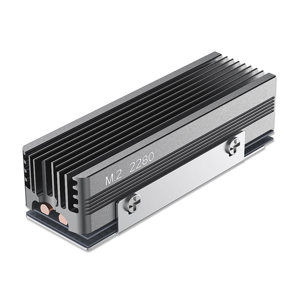 Radiador Disipador Calor 2 Cobre Tubas M.2 SSD Con Almohadilla Silicona Térmica para NVME 2280