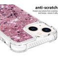 thumbnail image 4 of Slim Fit Phone Case for iPhone 14 Plus (6.7 in.), Glitter Liquid Quicksand Effect Silicone Soft TPU Case with Camera Lens and Screen Protection for iPhone 14 Plus,LSWT Diamond Rose, 4 of 13