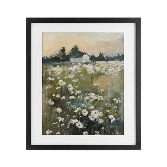 Stupell Industries Farmhouse Expressive Endless Daisies Black Framed Print Under Glass, 13 x 16, by Svetlana Aleynikova