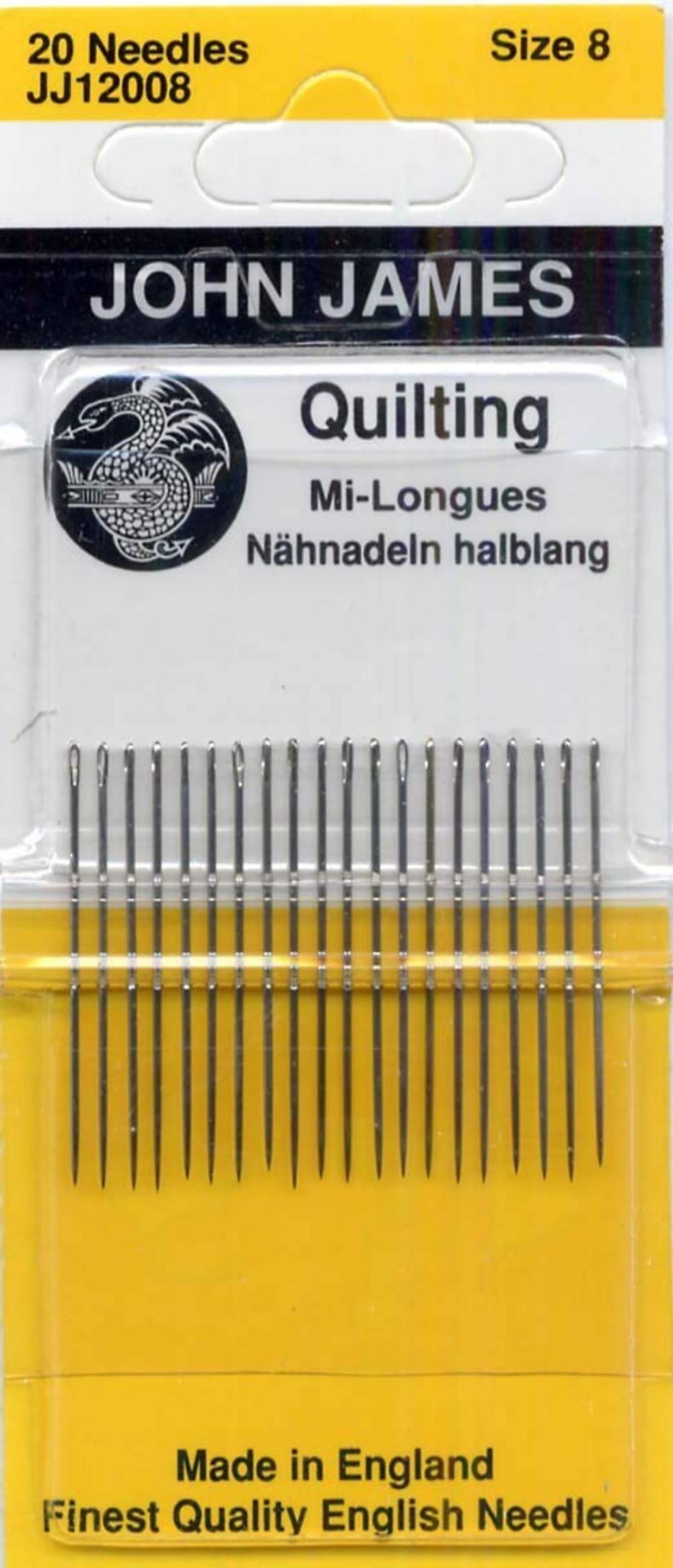 Quilting/Betweens Hand NeedlesSize 8 20/Pkg, Finest Quality English Needles By Colonial Needle