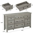 thumbnail image 2 of LGHM 3 Piece Bedroom Dresser Set, Modern Farmhouse Large 9 Drawer Dresser and 2 Pcs Nightstand with 2 Drawers & Charging Station, Gray Wash, 2 of 12