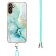 thumbnail image 3 of SaniMore for Samsung Galaxy A04E Case with Detachable Crossbody Lanyard Shockproof TPU Backplane Marble Pattern Luxury Fashion Anti-drop Slim Lightweight Cover, Green, 3 of 4