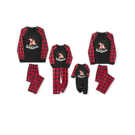 

wybzd Christmas Family Matching Pajamas Sets Daddy Mommy Kids Xmas Sleepwear Nightwear Homewear PJs Outfits