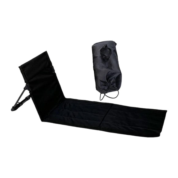 Asiento de suelo con respaldo para adultos, silla de playa plegable para piscina, colchoneta de descanso Negro