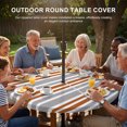 thumbnail image 3 of Round Outdoor Tablecloth with Umbrella Hole and Zipper, Orange Grey Striped Tablecloth with Elastic Waterproof, Horizontal Lines Simple Minimalist Patio Table Covers for 31" - 35" Picnic Pool Tables, 3 of 9