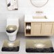 thumbnail image 1 of ABPHQTO Indie La vida es perfecta Inspirador Triángulos geométricos Paisaje urbano Nubes Tierra Bronceado Gris pardo oscuro 3 piezas Alfombra de baño Alfombra de contorno y tapa de inodoro, 1 of 2