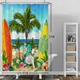 thumbnail image 3 of SUNOLIFE Summer Beach Shower Curtain,Hawaii Gnome Waterproof Fabric Bathroom Curtain with Hooks,60x72 in, 3 of 5