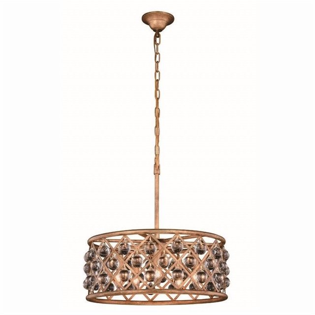 Elegant Lighting Madison 20" 5 Light Royal Crystal Pendant Lamp