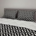 thumbnail image 2 of Abstract Comforter & Sham Bedding Set, Monochrome Geometric Repetitive Simplistic 70's Retro Illustration, 3 pcs Duvet Set Microfiber Filling Quilt, 5 Sizes, Eggshell and Dark Brown, by Ambesonne, 2 of 4