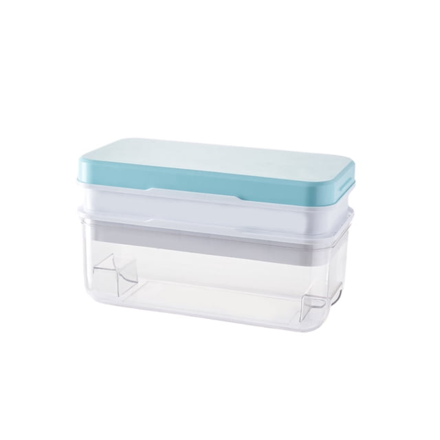 Molde para cubitos de hielo Inteprter lavable reutilizable 32 rejillas Azul 2 capas