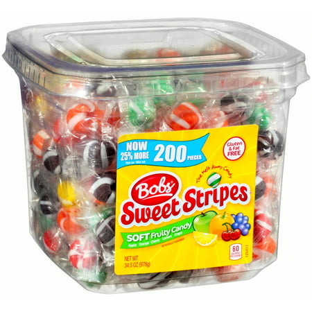 Bob's Sweet Stripes Soft Fruity Candy, 200 count, 34.5 oz - Walmart.com