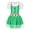 Green, variant on YiZYiF Kids Girls Gingerbread Man Dress-Up Stripes Ruffled Tutu Leotard Dance Dress Party Wear Brown 10