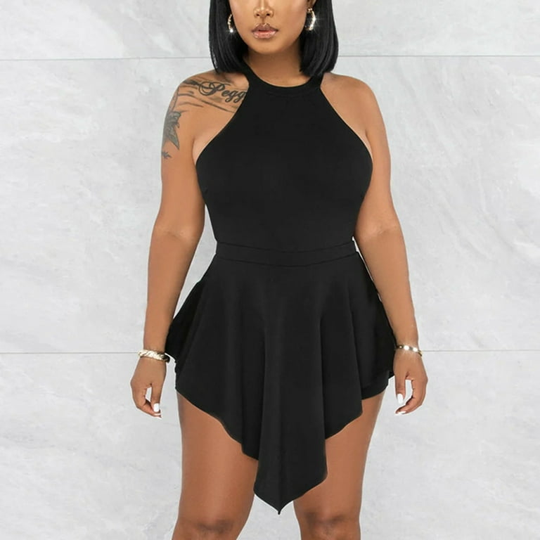 Romper with skirt zipper top