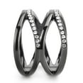 thumbnail image 5 of IP Light Black (IP Gun) Stainless Steel Ring with Top Grade Crystal in Clear for Women Clear Stone Color Style TK3689 Size 5, 5 of 6
