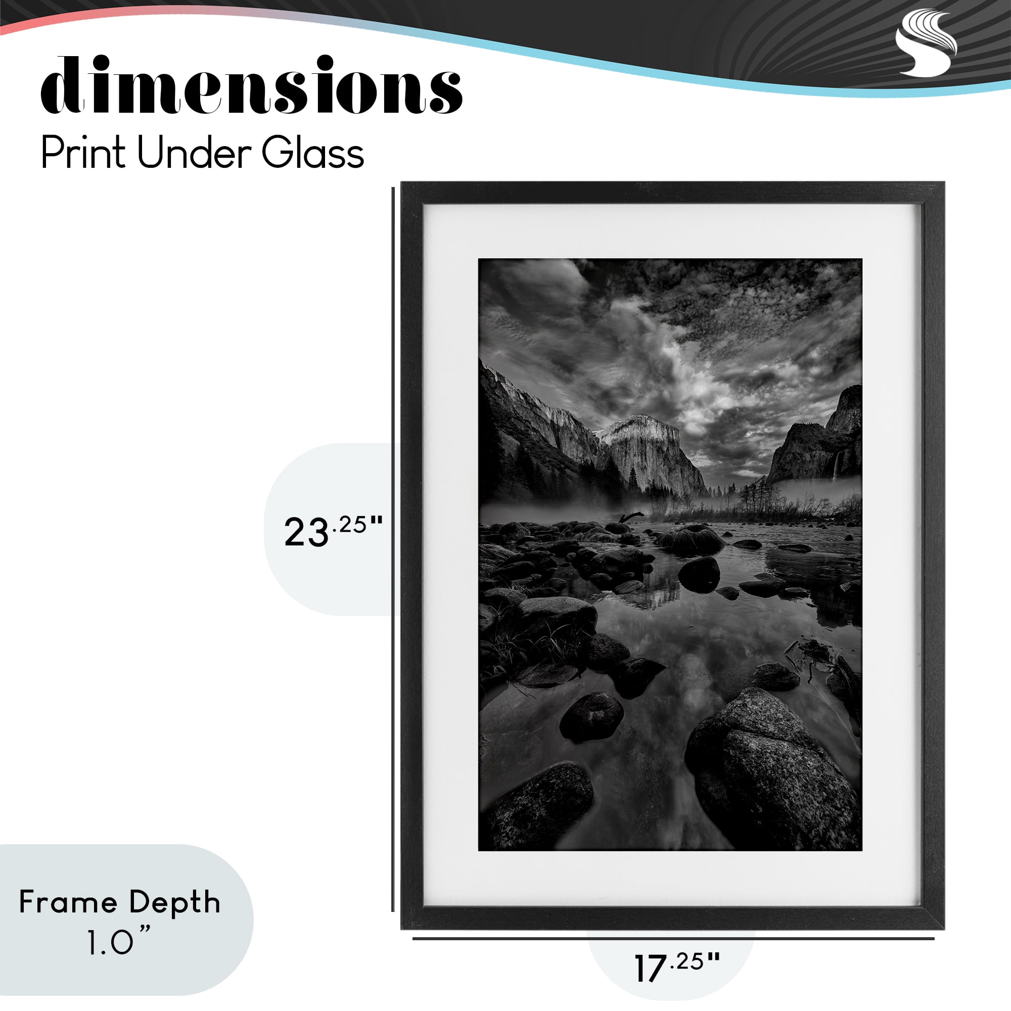 Stupell Industries Morning in Yosemite Valley Black Framed Print Under Glass, design by Jon Evan