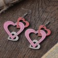 thumbnail image 4 of Pendientes colgantes de madera con corazones de amor para el día de San Valentín, aretes colgantes de madera con estampado doble de gato lindo en forma de corazón rojo y rosa para mujer, mam, 4 of 4
