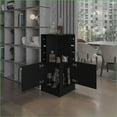 thumbnail image 3 of Corner Bar Cabinet 42" Tall - Eight Wine Cubbies, Double Door Storage | Black Wengue | Modern | Particle Board, 3 of 8