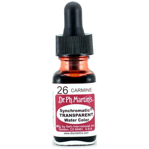 Dr. Ph. Martin's Synchromatic Transparent Water Color, 0.5 oz, Carmine (26)