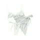 thumbnail image 5 of Txlixc Conjunto de traje de baño dividido para mujer, bikini con volantes+bragas con cordones+cobertores de malla Txlixc Moda, 5 of 8
