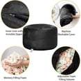 thumbnail image 4 of 4ft giant bean bag chair con velvet cover, foam-filled para sala de estar (negra), 4 of 7