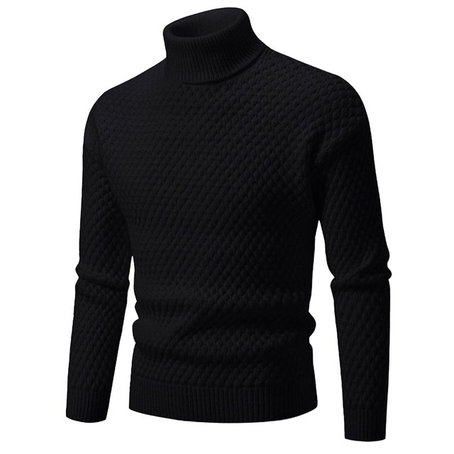 Chandail Col Roulé pour Hommes, Chandail Ample en Tricot, Design Floral Décontracté, Confortable pour l'Hiver