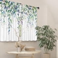 thumbnail image 5 of Blue Eucalyptus Leaves Kitchen Curtains Rustic Floral Spring Farmhouse Watercolor Botanical Plant Rod Pocket Nature Bathroom Bedroom Living Room Treatment Fabric 2 Panels 27.5Wx39H Inch, 5 of 6