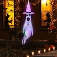 thumbnail image 4 of Comefolife Halloween Ghost Windsocks, Solar Powered Glowing Halloween Outdoor Hanging Windsocks, 61 Inch Spooky Halloween Light Up Ghost Decorations for Door Window Tree Yard Porch Party, A, 4 of 9