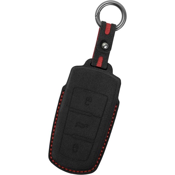 Key Fob Cover Compatible with Volkswagen Passat CC Passat B6 2006-2012 3 Button Keychain Case Holder Protector,Black