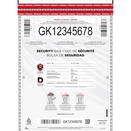 Fraudstopper Level 4 12x16 White Tamper Evident Bag (100)