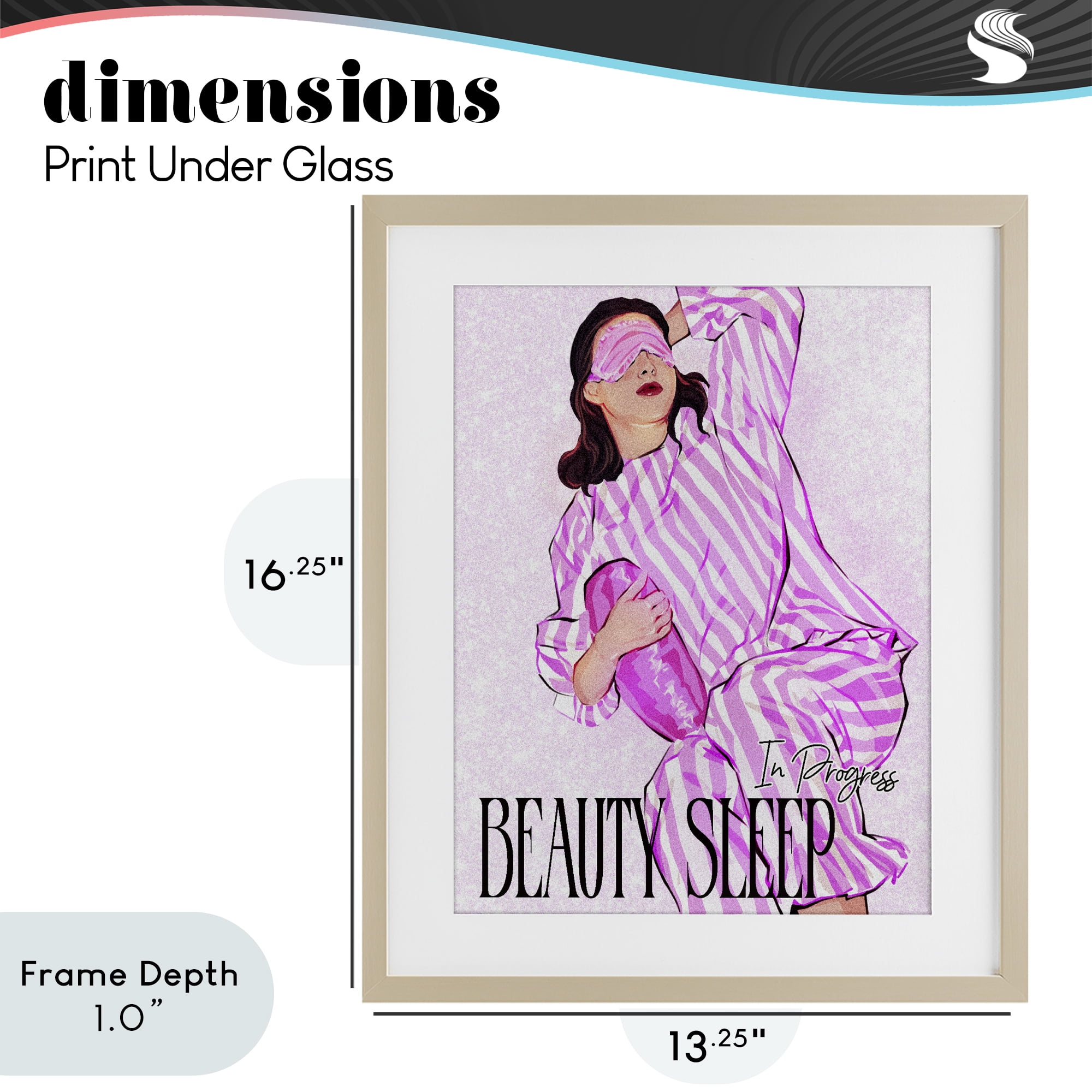 Stupell Industries Beauty Sleep In Progress Birch Framed Print Under Glass, design by Ziwei Li
