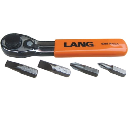 UPC: 0077769052212 | Lang Tools 5-Piece Fine Tooth Ratchet Wrench and Bit Set (5221)