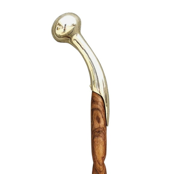 Walking Stick – Cane for Men & Women, Wooden Rosewood Shaft with Brass Knob Handle, Vintage Fancy Victorian Style Walking Cane, Decorative Designer Stick for Seniors & Collectors