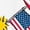 WHITE, variant on Peanuts - Snoopy & Woodstock USA Flags - Women's Short Sleeve Graphic T-Shirt