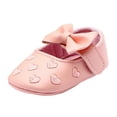 thumbnail image 2 of hengsof Infant Girls Soft Sole First Walking Shoes with Adorable Bow, Breathable Non Slip Crib Shoes for Babies 0-12 Months, Spring Fall Baby Girl Princess Shoes, 2 of 8