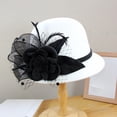 thumbnail image 2 of MEICHEN Elegant Flower Decoration Bucket Hat for Pretty Women Fashion Fall Church Cloche Hat Solid Vintage Bowler Hat, 2 of 4