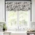 thumbnail image 5 of Farmhouse Black Floral Valances for Windows Linen Boho Flower Rustic Country Rod Pocket Curtain Valance Window Treatment Short Curtains for Kitchen Living Room, 54"x18", 5 of 5
