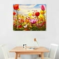 thumbnail image 2 of COMIO  Canvas Wall Art Decor Field of Multicolored Tulip Flowers Print for Bedroom, 2 of 4