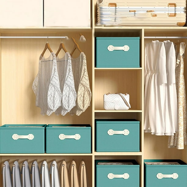Juego organizador de ropa - Caja de almacenamiento para ropa doblada y cajones, tela verde, set de 4 piezas para armario