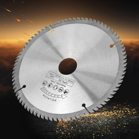 

LYUMO 185mm Silver TCT Circular Saw Blade for Wood Cutting 80 Teeth + 3Pcs Reduction Rings Circular Saw Blade Circular Cutting Saw Blade