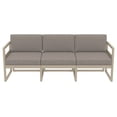 thumbnail image 3 of Luxury Commercial Living 79" Taupe Brown Outdoor Patio Sofa with Sunbrella Cushion, 3 of 9