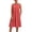 Red, variant on Summer Plus Size Sun Dresses for Womens Fashion Solid Color Casual Round-Neck Sleeveless Dress With Pocket