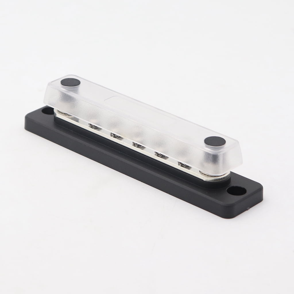 BQBQERT Terminals Power Distribution Block Busbar with Transparent Cover Heavy Duty 10 Way 2 Terminal Bus