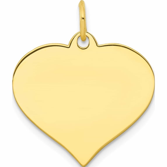 10K Yellow Gold .013 Gauge Heart Disc Charm (22 X 19) Made In United States 10xm529/13