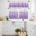 thumbnail image 3 of Purple White Gradient Kitchen Curtains Valances and Tiers Set of 3 Abstract Ombre Texture Modern Art Tier Curtains and Valance with Rod Pocket for Small Windows, 27.5"x36", 3 of 9