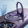 thumbnail image 6 of ELEHOLD for iPhone 14 Pro Max Case Matte Magnetic Clear Back Slim Thin Lightweight with Folding Ring Kickstand Shockproof Protective Case Compatible with Mag Safe for iPhone 14 Pro Max,purple, 6 of 6
