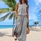thumbnail image 5 of Vestido Sin Mangas Vestido sin mangas de verano Elegante vestido largo maxi Ropa femenina (Gris XL) Cgtredaw para Mujer Gris T S, 5 of 6