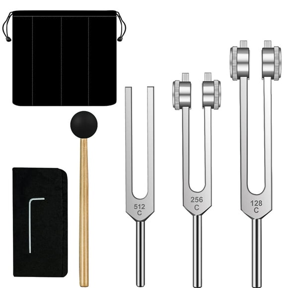 Set de diapasones TENFLY 128Hz, 256Hz, 512Hz para curación