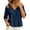 Navy, variant on Edvintorg Women's Plus Size Tops Cold Shoulder 3/4 Sleeve V Neck Lightweight Loose Casual Pullover Shirt Fashion Clothing Black XL