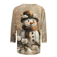 thumbnail image 4 of successthop Womens Christmas Funny Shirts Snowman Plus Size 3/4 Sleeve Tee Oversized Crewneck Top Loose Clothes White, 4 of 5